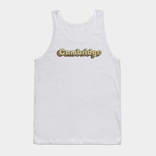 Cambridge // Vintage Rainbow Typography Style // 70s Tank Top